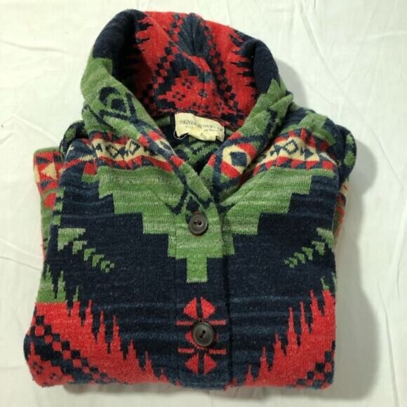 Ralph Lauren denim and supply womens M cotton Aztec print cardigan shawl collar - Picture 10 of 10